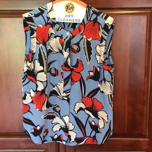 J. Crew floral silk sleeveless blouse size 8